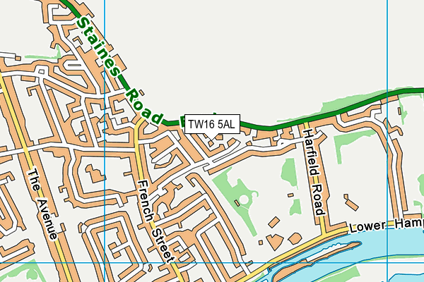 TW16 5AL map - OS VectorMap District (Ordnance Survey)