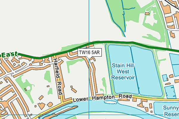 TW16 5AR map - OS VectorMap District (Ordnance Survey)