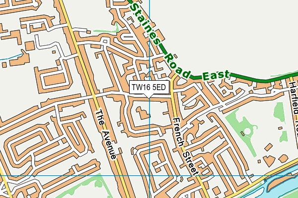 TW16 5ED map - OS VectorMap District (Ordnance Survey)