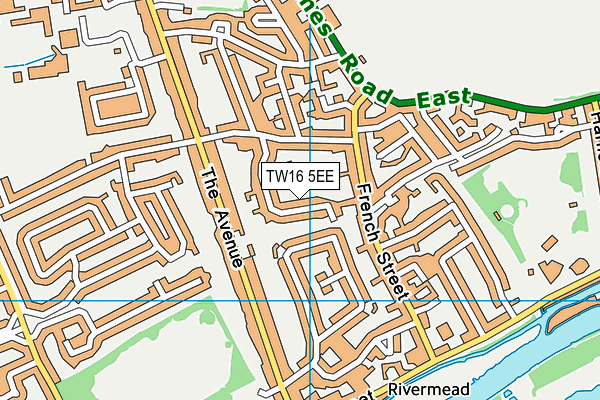 TW16 5EE map - OS VectorMap District (Ordnance Survey)