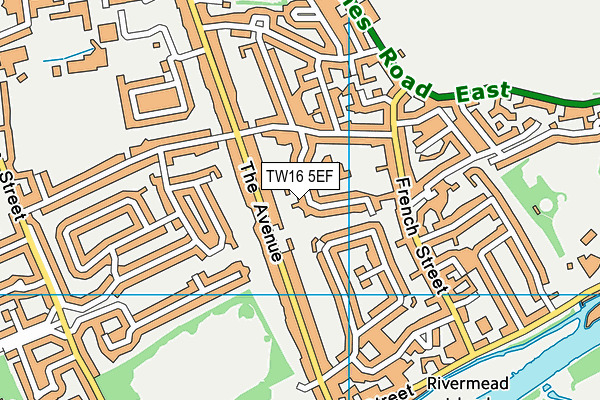 TW16 5EF map - OS VectorMap District (Ordnance Survey)
