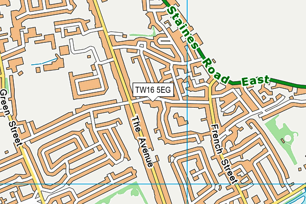 TW16 5EG map - OS VectorMap District (Ordnance Survey)