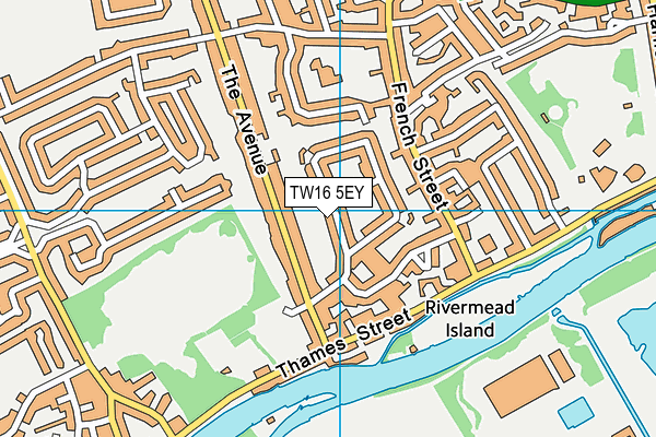 TW16 5EY map - OS VectorMap District (Ordnance Survey)