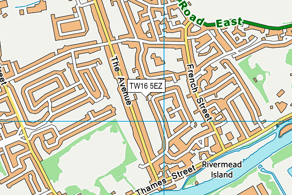TW16 5EZ map - OS VectorMap District (Ordnance Survey)