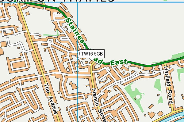 TW16 5GB map - OS VectorMap District (Ordnance Survey)