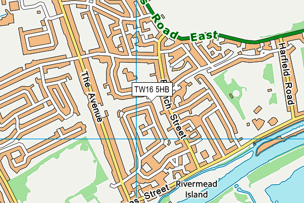 TW16 5HB map - OS VectorMap District (Ordnance Survey)