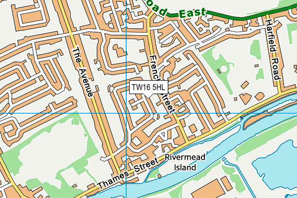 TW16 5HL map - OS VectorMap District (Ordnance Survey)