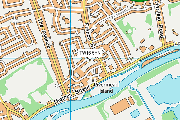 TW16 5HN map - OS VectorMap District (Ordnance Survey)