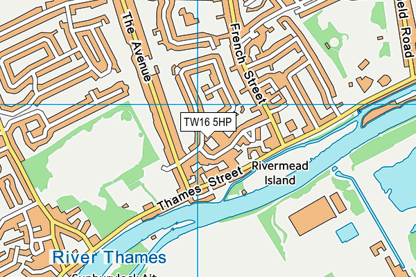 TW16 5HP map - OS VectorMap District (Ordnance Survey)