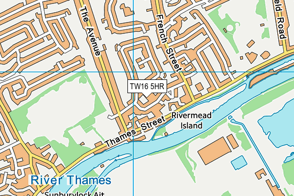 TW16 5HR map - OS VectorMap District (Ordnance Survey)