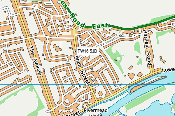TW16 5JD map - OS VectorMap District (Ordnance Survey)