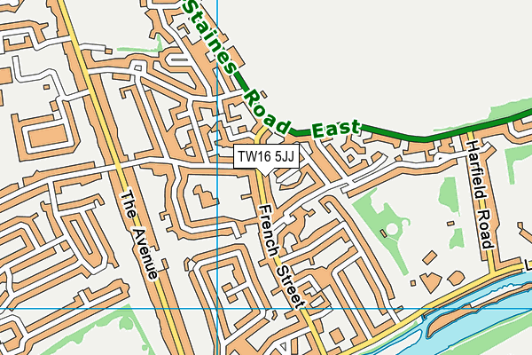 TW16 5JJ map - OS VectorMap District (Ordnance Survey)