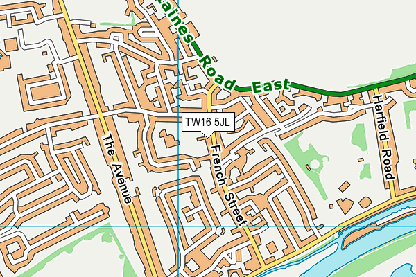 TW16 5JL map - OS VectorMap District (Ordnance Survey)