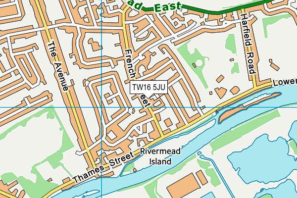 TW16 5JU map - OS VectorMap District (Ordnance Survey)