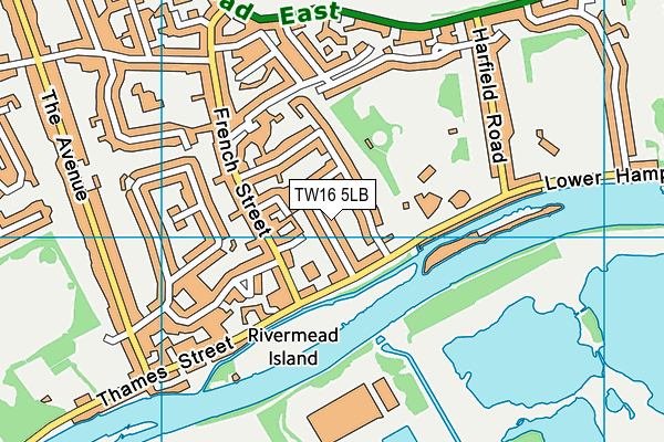 TW16 5LB map - OS VectorMap District (Ordnance Survey)