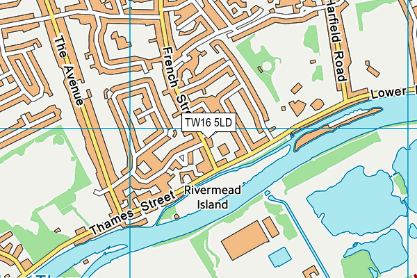 TW16 5LD map - OS VectorMap District (Ordnance Survey)