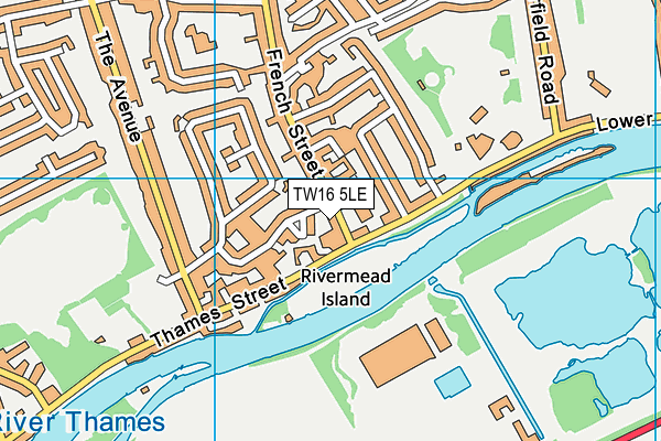 TW16 5LE map - OS VectorMap District (Ordnance Survey)