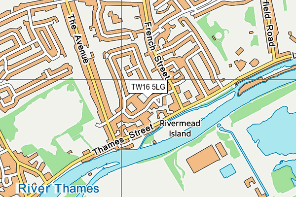 TW16 5LG map - OS VectorMap District (Ordnance Survey)