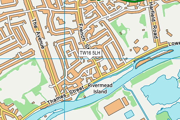 TW16 5LH map - OS VectorMap District (Ordnance Survey)