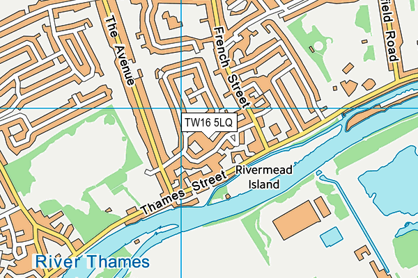 TW16 5LQ map - OS VectorMap District (Ordnance Survey)