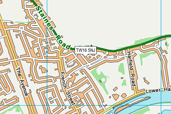 TW16 5NJ map - OS VectorMap District (Ordnance Survey)