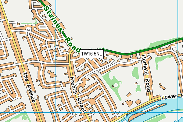 TW16 5NL map - OS VectorMap District (Ordnance Survey)