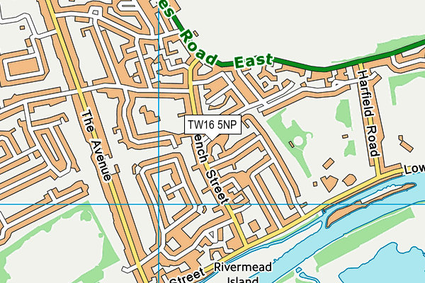 TW16 5NP map - OS VectorMap District (Ordnance Survey)