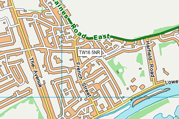 TW16 5NR map - OS VectorMap District (Ordnance Survey)