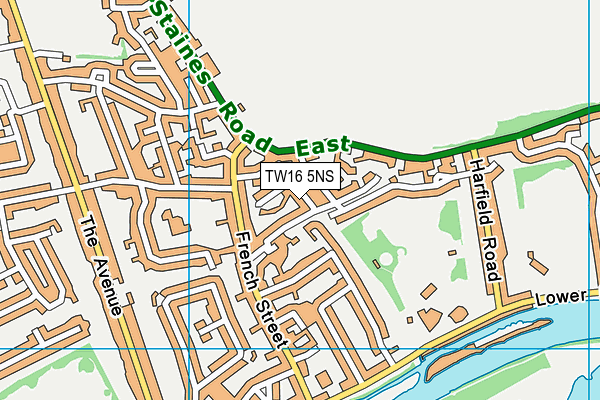TW16 5NS map - OS VectorMap District (Ordnance Survey)