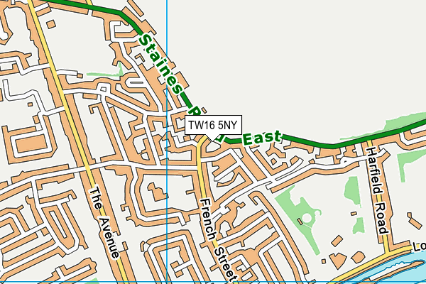 TW16 5NY map - OS VectorMap District (Ordnance Survey)