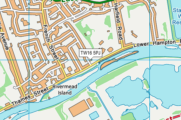 TW16 5PJ map - OS VectorMap District (Ordnance Survey)
