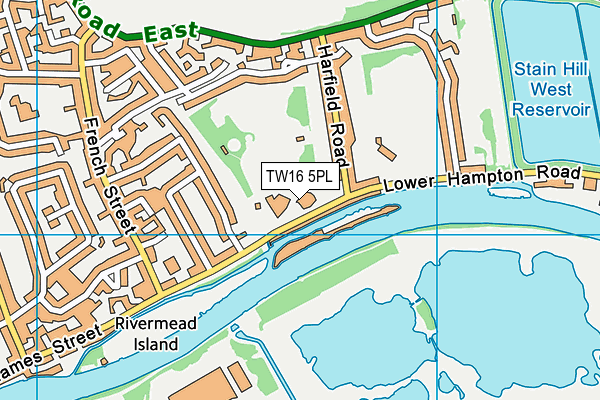 TW16 5PL map - OS VectorMap District (Ordnance Survey)