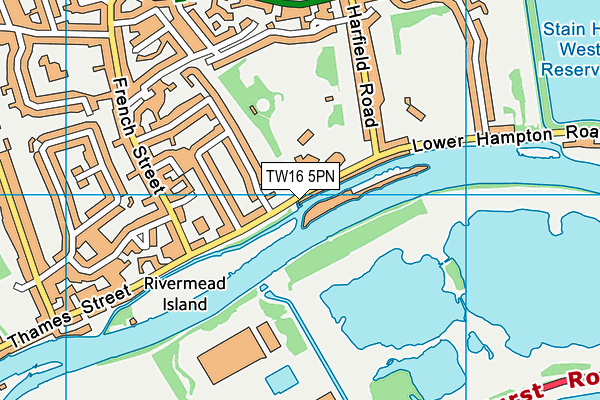 TW16 5PN map - OS VectorMap District (Ordnance Survey)