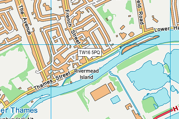 TW16 5PQ map - OS VectorMap District (Ordnance Survey)