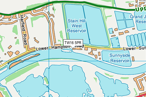 TW16 5PR map - OS VectorMap District (Ordnance Survey)