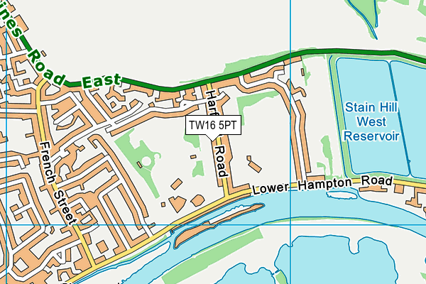 TW16 5PT map - OS VectorMap District (Ordnance Survey)