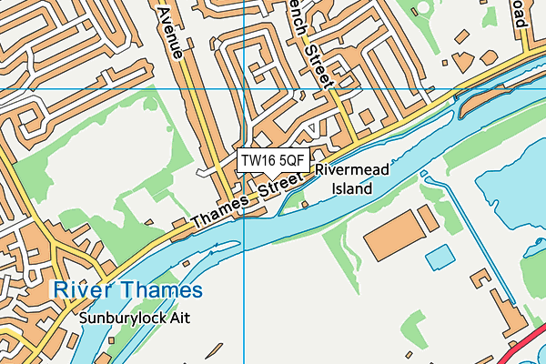 TW16 5QF map - OS VectorMap District (Ordnance Survey)