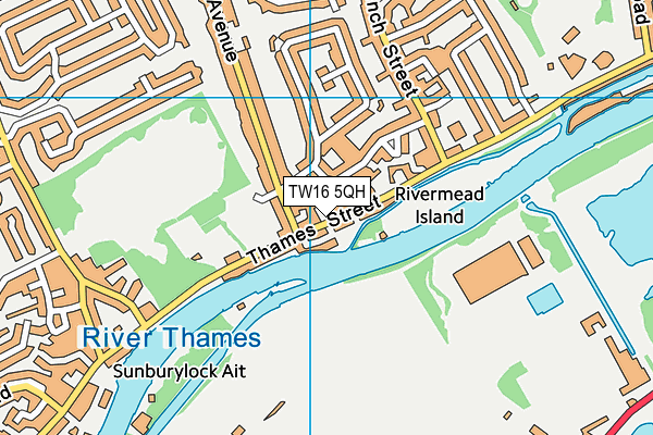 TW16 5QH map - OS VectorMap District (Ordnance Survey)