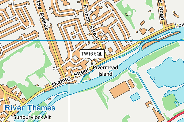 TW16 5QL map - OS VectorMap District (Ordnance Survey)