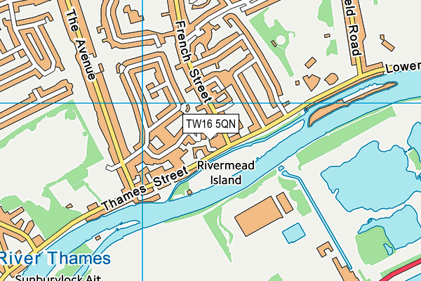 TW16 5QN map - OS VectorMap District (Ordnance Survey)