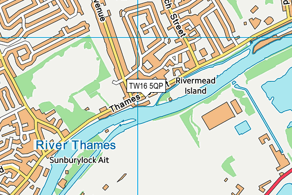 TW16 5QP map - OS VectorMap District (Ordnance Survey)
