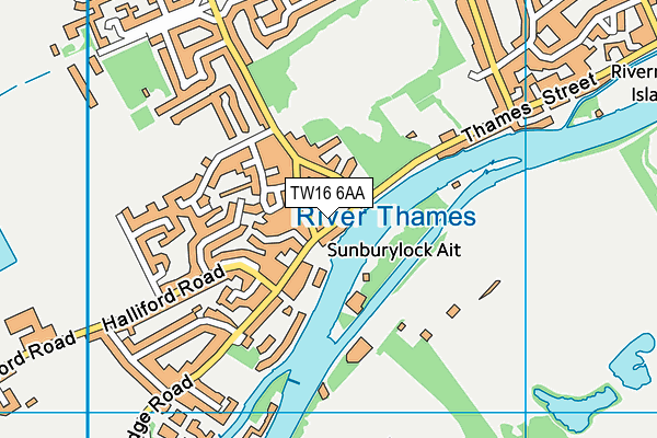 TW16 6AA map - OS VectorMap District (Ordnance Survey)