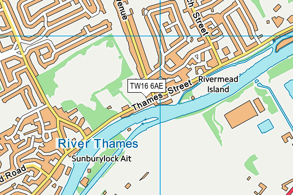 TW16 6AE map - OS VectorMap District (Ordnance Survey)