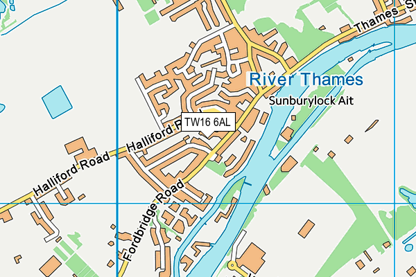 TW16 6AL map - OS VectorMap District (Ordnance Survey)