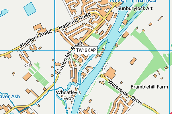 TW16 6AP map - OS VectorMap District (Ordnance Survey)