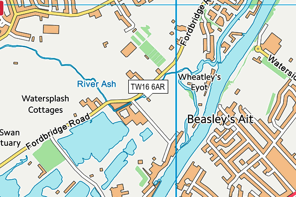 TW16 6AR map - OS VectorMap District (Ordnance Survey)