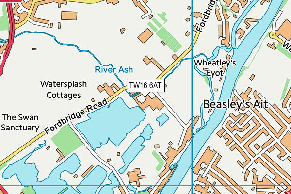 TW16 6AT map - OS VectorMap District (Ordnance Survey)