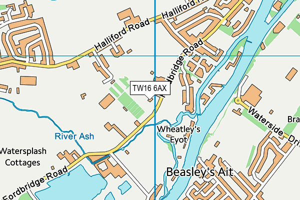 TW16 6AX map - OS VectorMap District (Ordnance Survey)