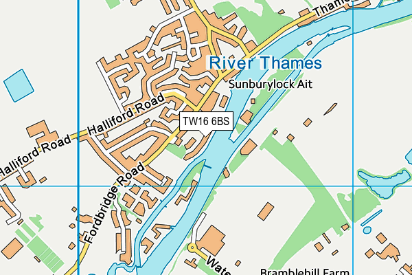 TW16 6BS map - OS VectorMap District (Ordnance Survey)