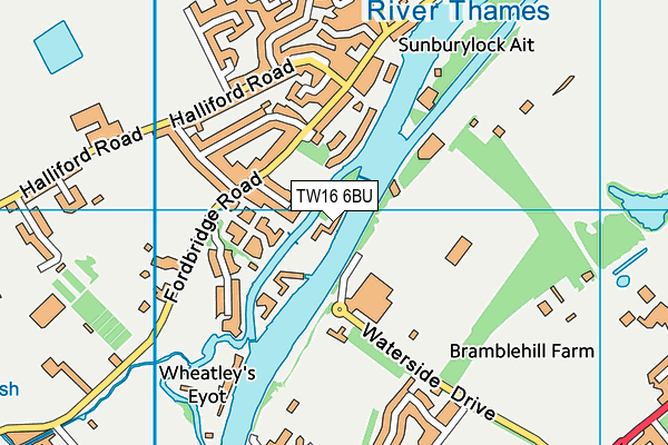TW16 6BU map - OS VectorMap District (Ordnance Survey)